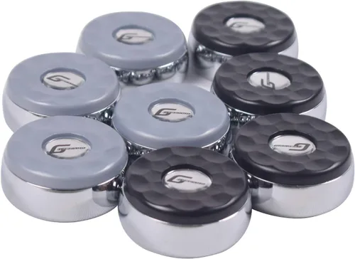 Vista 7 de Juego de 8 discos de tejo - 2 5/16" (58 mm) con tapas ABS - cromo, negro