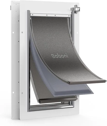 Vista 11 de Baboni Dog Door for Door,Durable Plastic Frame,Small(Plus) Pets Up to 20 Lb,for Interior and Exterior Doors,Aluminum Lock,Metal Panel,Strong