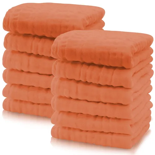 Vista 10 de Cute Castle Paquete de 24 paños de muselina para bebé, 100% algodón, ultra absorbentes, grandes, 20 x 10 pulgadas, trapos de leche súper Aguamarina
