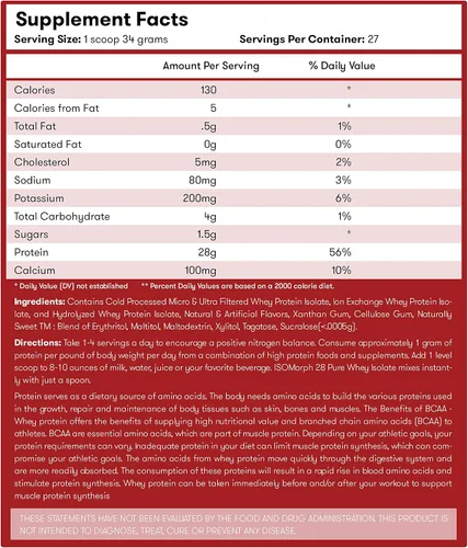 Vista 7 de IsoMorph 28 by APS Nutrition, Suplemento de proteína aislada de suero puro en polvo, batido de vainilla, 5 libras