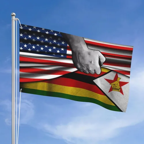 Vista 8 de Bandera estadounidense y bandera de las Bahamas de las Bahamas para exteriores de 3 x 5 pies, tres capas de tela para coser a doble cara, impresión