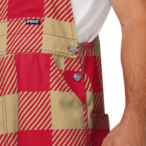 Vista 5 de FOCO NFL mens Nfl Team Logo Plaid Bib Overalls