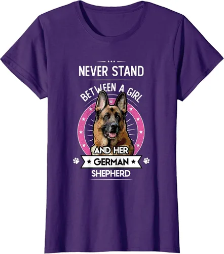 Vista 43 de Never Stand Between A Girl and Her German Shepherd T-Shirt Asphalt Grey