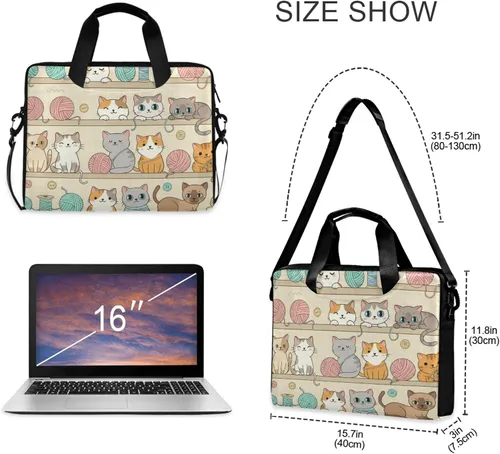 Vista 5 de MNSRUU Bolsa para portátil de 15,6 pulgadas Duck Rubber Laptop Maletín Bolsa