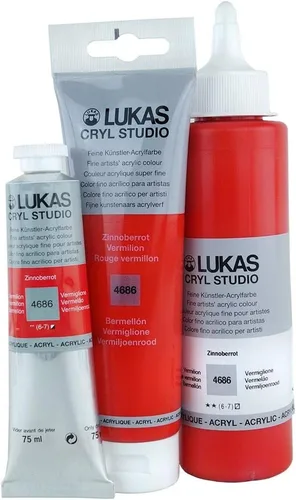 Vista 5 de Lukas CRYL Studio Artist - Pintura acrílica para artistas, Alizarín Carmesí, botella de 250 ml - Pinturas acrílicas de alto pigmento para pintar