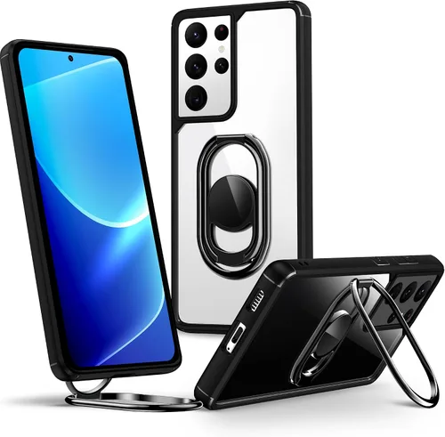 Vista 7 de Shields Up Funda para Samsung Galaxy S20 con soporte, Galaxy S20 transparente con soporte de doble anillo [ajustable y plegable] Funda protectora a