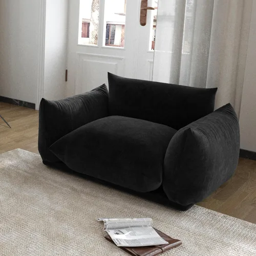 Vista 22 de JACH Mid-Century - Sofá modular moderno de felpilla para sala de estar, sofás minimalistas profundos de 3 asientos con cojín grueso, muebles cómodos