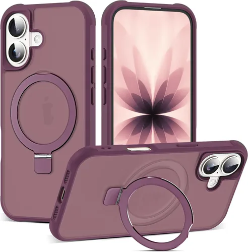 Vista 94 de SKYLMW - Funda compatible con iPhone 11 de 6.1 pulgadas, con soporte magnético invisible tipo anillo, funda translúcida de grado militar, compatible