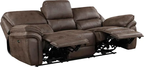 Vista 18 de Lexicon Sofá reclinable doble manual, sofá reclinable de pared de microfibra pulida para comodidad de la sala de estar, asientos de espuma sobre