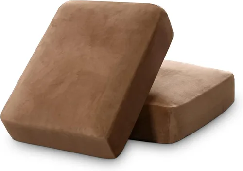 Vista 22 de PrinceDeco Fundas de cojín para sofá, funda elástica y lavable, funda de cojín ajustable de tela de terciopelo antideslizante, protector de muebles
