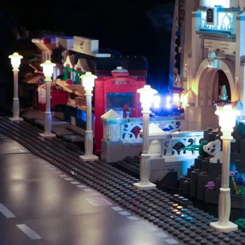 Vista 9 de 15 PIEZAS Kit de Iluminación LED DIY para Señal de Tránsito Urbana (Alimentación USB 10 en 1) Bloque de Construcción Pequeño Lámpara de Bloque
