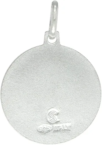 Vista 2 de Collar de plata de ley de 0709in con medalla de San Antonio redondo sin níquel Italia Plata esterlina Sin gemas