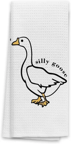 Vista 11 de TNUW Silly Goose - Toallas de cocina suaves y absorbentes, paños de cocina cristianos de 16 x 24 pulgadas, regalos divertidos de ganso (crema)