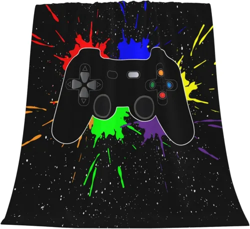 Vista 3 de Manta para Jugar Video Juegos, Gamer Cool, Manta Suave para Cama, Ropa de Cama Cálida, Acogedora, de Felpa, Manta de Franela y Forro Polar, Regalos