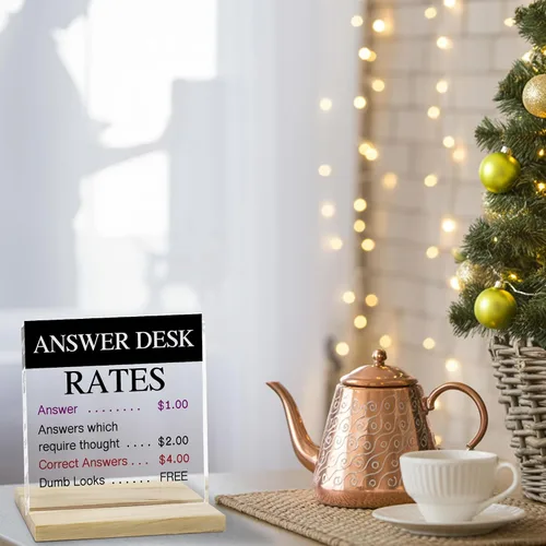Vista 7 de Answer Desk Rates - Letrero decorativo para oficina, regalos de oficina para compañeros de trabajo, divertidos regalos de jefe