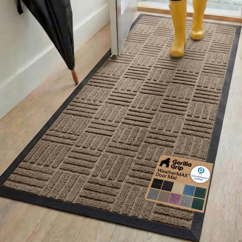 Vista 107 de Gorilla Grip - Tapete WeatherMax todo terreno 100% impermeable, caucho natural, resistente a manchas y decoloración, interior y exterior, fácil