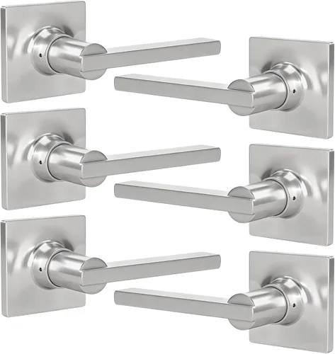 Vista 34 de HOSOM Dummy Door Handle,2 Pack Closets,French Double Doors Knobs Levers Negro mate