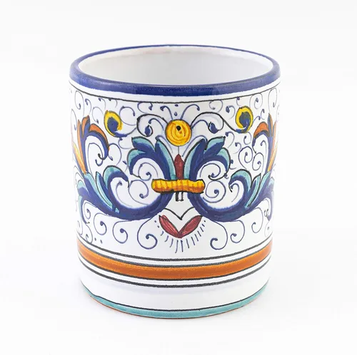 Vista 2 de Fima Ricco Deruta Blu - Taza de cerámica italiana hecha a mano, cerámica italiana Deruta, taza pintada, cerámica italiana, hecha en Italia, taza