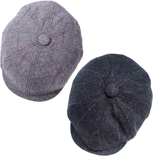 Vista 7 de 2 Pack Newsboy Hats for Men Classic 8 Panel Wool Blend Ivy Hat