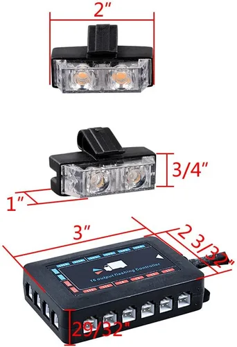 Vista 3 de Combo 2-LED camión remolque coche advertencia emergencia peligro luz estroboscópica barra
