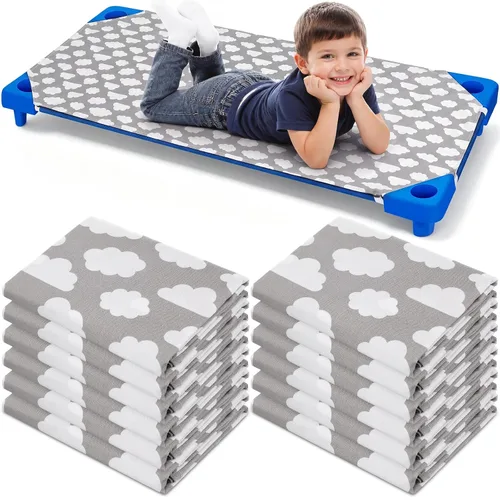 Vista 11 de Peryiter Juego de 6 sábanas para cuna, tamaño estándar de 24 x 51 pulgadas, para tapete de siesta para niños pequeños con bonito patrón y bucles