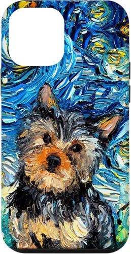 Vista 16 de iPhone 16 Yorkshire terrier Starry Night Cute Yorkie Dog Art por Aja Case