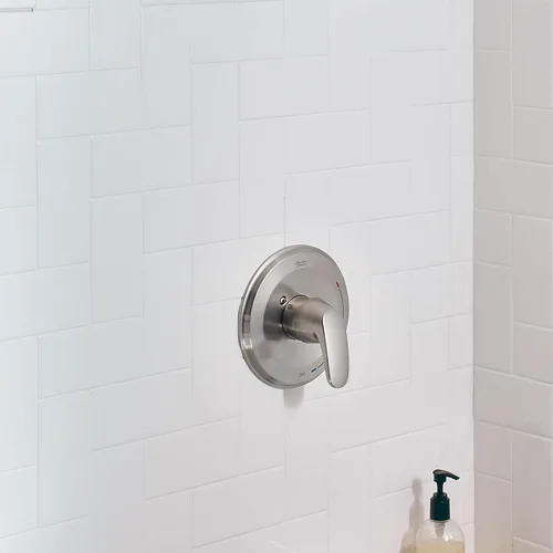 Vista 2 de American Standard TU075500.295 Colony PRO Kit de moldura solo válvula con cartucho, níquel cepillado