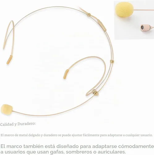 Vista 4 de Auriculares con micrófono para colgar sobre la oreja para Sennheiser Wireless System Bodypack transmisor, ideal para conferencias, actuaciones