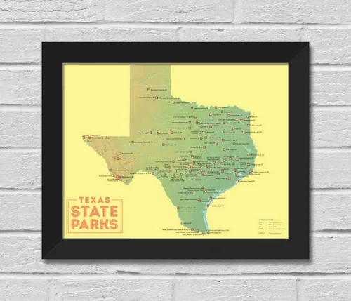 Vista 11 de Best Maps Ever - Mapa de los parques del estado de Texas 28 x 35 cm.
