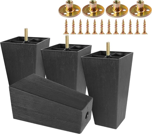 Vista 19 de 4pcs patas cuadradas de plástico 2-1/2" con tuercas de placa, rosca M8-1.25