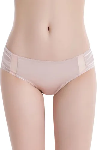 Vista 5 de MOROUTLINE Conjunto de ropa interior de seda satinada de 2 piezas para mujer Sujetador de seda acolchado fino y conjuntos de bragas de seda