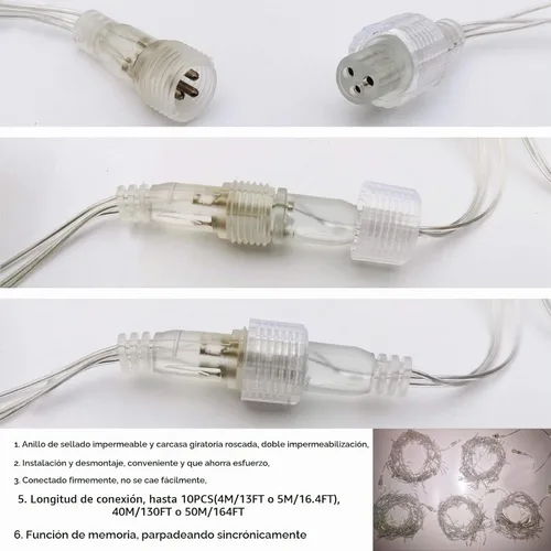 Vista 5 de GTSYDING - Luces LED de carámbano, 13 pies, 96 luces LED, 8 modos, cortina de ventana extensible, hada, Navidad, techo, colgante, luz parpadeante