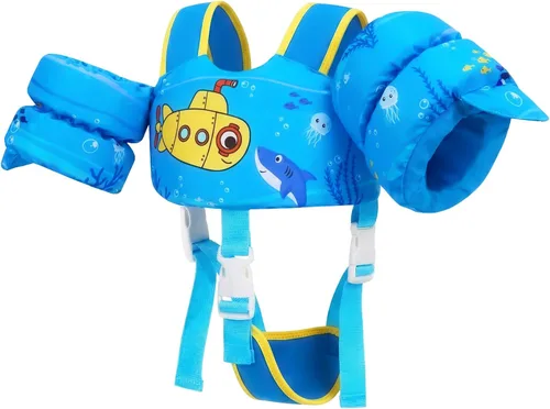 Vista 14 de Gogokids 2-in-1 Toddler Swim Vest Pool Floaties for Kids[CPC Certified & Remove Crotch Strap]Puddle Float Jumper 24-66 Pounds, Toddler Arm Floaties