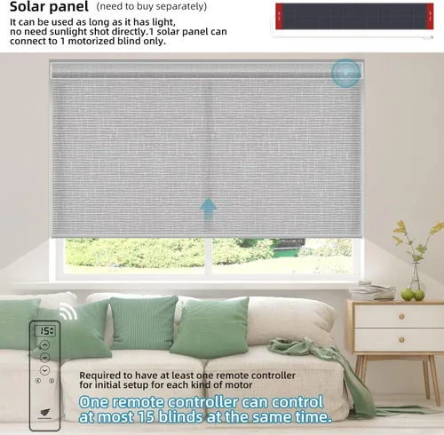Vista 2 de SmartWings Persianas enrollables con filtro de luz motorizadas, funcionan con Matter HomeKit Z-Wave Alexa Google, persianas translúcidas 70% opacas