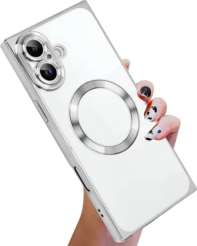 Vista 56 de KANGHAR Funda diseñada para iPhone 12 Pro Magnética Transparente con Protector de Lente de Cámara [Compatible con MagSafe] Diseño de Placado