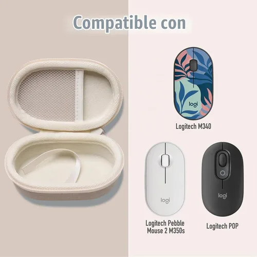 Vista 8 de Funda LTGEM Compatible con ratón Logitech POP y Pebble Mouse 2 M350s/M350/M355/M340/i345, Negro (Solo la funda)