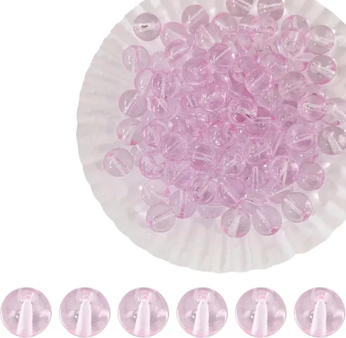 Vista 15 de Granos de cristal gris 0.394 in 200pcs claro redondo