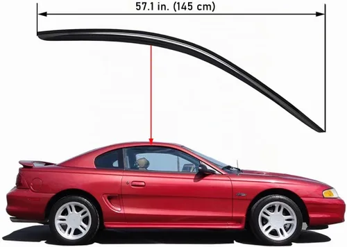 Vista 2 de Lightronic Visera de ventana de ventilación automática de montaje exterior extraduradera, se adapta a Ford Mustang Coupe 1994-2004