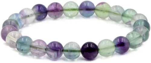 Vista 19 de AD Beads Pulsera elástica de cuentas redondas de piedras preciosas naturales, curación Reiki, 0.315 in Azul aguamarina