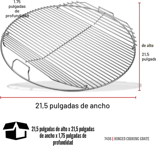 Vista 3 de Rejilla articulada Weber para parrilla de carbón de 22 pulgadas