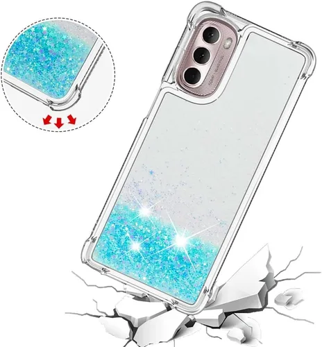 Vista 6 de Funda compatible con Motorola Moto G Stylus 2022, con purpurina, líquida, bonita funda transparente para teléfono, flotante, arenas movedizas, a