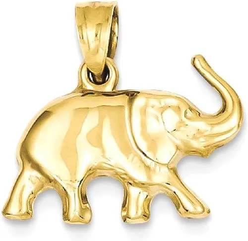 Vista 10 de IceCarats Colgante de elefante de oro amarillo de 14 quilates