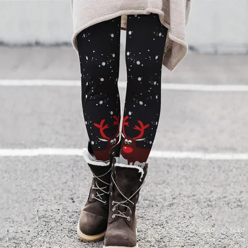 Vista 6 de Women's Christmas Leggings for Women Ultrasoft Seasonal Printed Jogger Low Rise Hippie Pants Christmas Tops