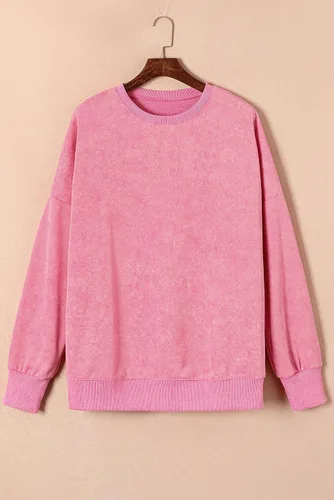 Vista 16 de SHEWIN Sudadera casual de manga larga con cuello redondo para mujer, ligera, holgada
