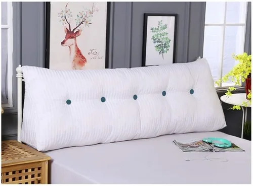 Vista 4 de Almohada de cojín grande suave y cómoda para el respaldo del cabecero para leer Descanso en cama individual, soporte de cuña triangular transpirable