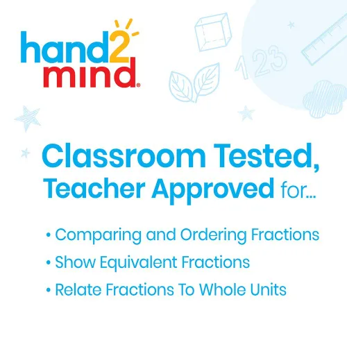 Vista 3 de Hand2Mind Azulejos decimales de plástico de doble cara y cubos de torre de fracción arcoíris, materiales matemáticos Montessori, cubos de fracción