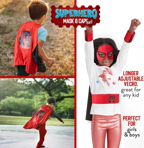 Vista 6 de 58 capas y máscaras de superhéroes para niños juguetes para niños de 3 a 12 años máscaras con 58 accesorios disfraces de dibujos animados