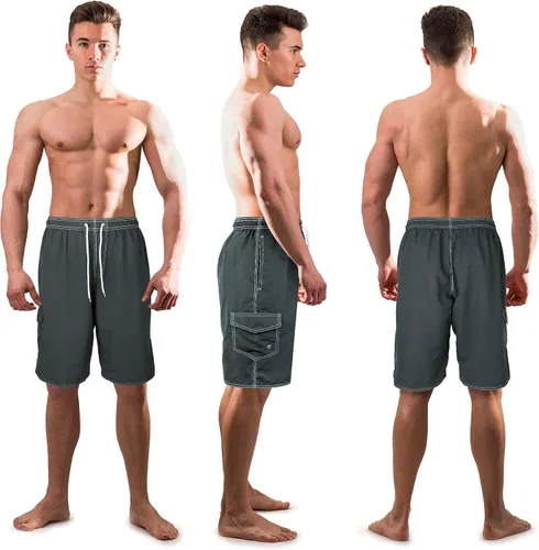 Vista 5 de Scotamalone Traje de baño para hombre, traje de baño de secado rápido con forro de malla
