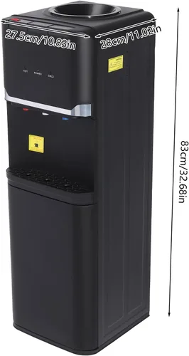 Vista 2 de Dispensador de agua de carga superior para botella de 5 galones con bloqueo de seguridad, agua caliente, fría y cálida, eficiencia energética, ideal