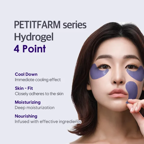 Vista 8 de Petitfee Agave Cooling Hydrogel Eye Mask 60ea (30 pares) – Parches de ojos calmantes rápidos con complejo energético azul, agave, arándano